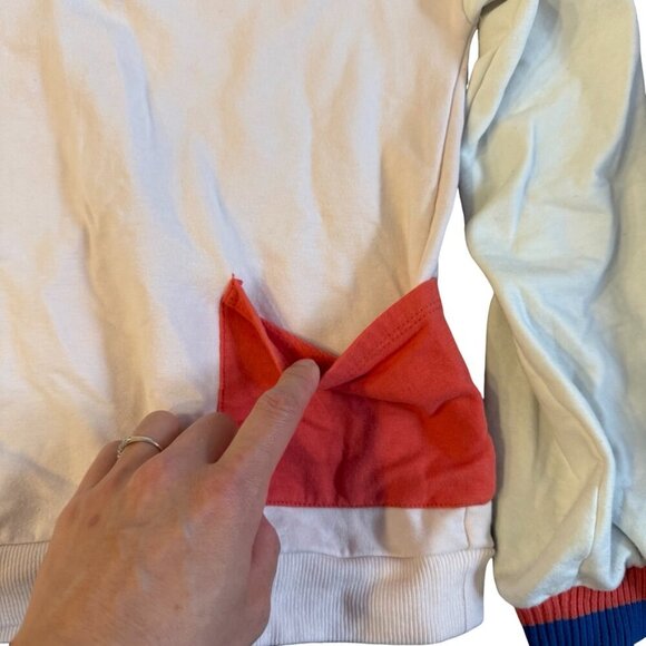 Open Edit Colorblock Crewneck Sweatshirt - Size 8 - Picture 2 of 4